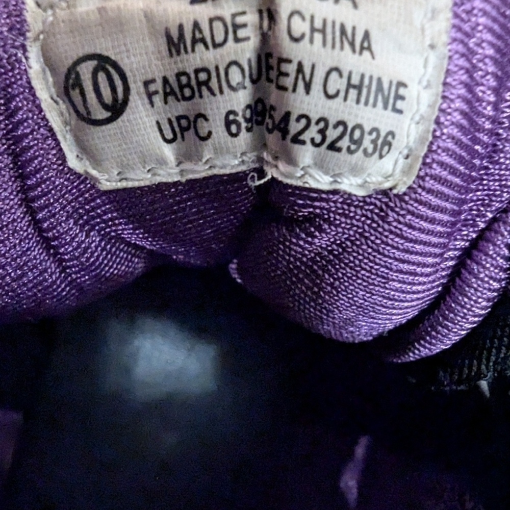 Black and Purple High-Top Vegan Leather Sneakers Sz 10 - Picture 12 of 12